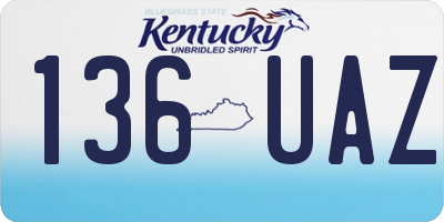 KY license plate 136UAZ