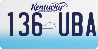 KY license plate 136UBA