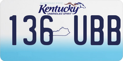 KY license plate 136UBB