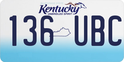 KY license plate 136UBC