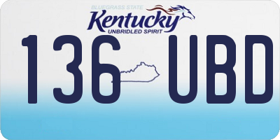 KY license plate 136UBD