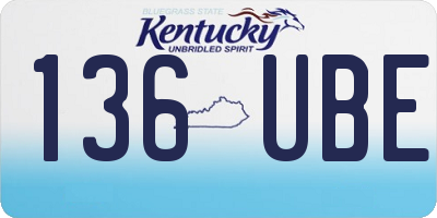 KY license plate 136UBE