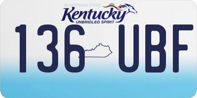 KY license plate 136UBF