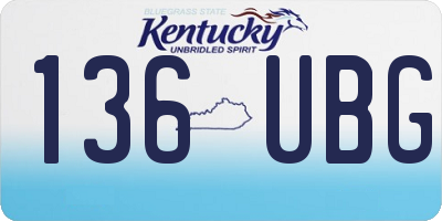 KY license plate 136UBG
