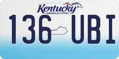 KY license plate 136UBI