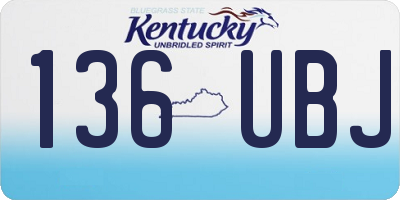 KY license plate 136UBJ