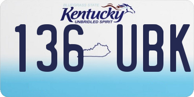 KY license plate 136UBK