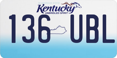 KY license plate 136UBL