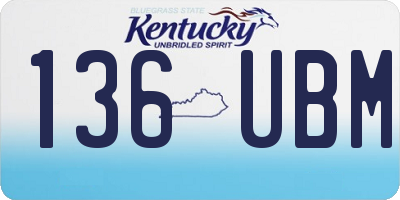 KY license plate 136UBM