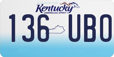 KY license plate 136UBO