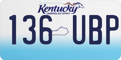 KY license plate 136UBP