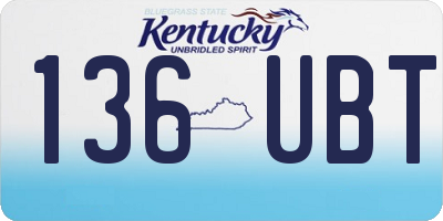 KY license plate 136UBT