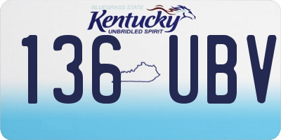 KY license plate 136UBV