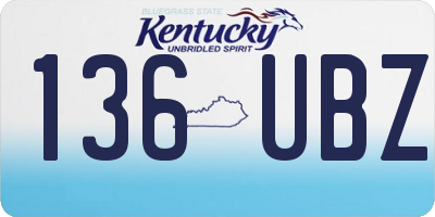 KY license plate 136UBZ