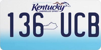 KY license plate 136UCB