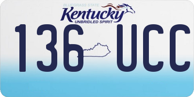 KY license plate 136UCC