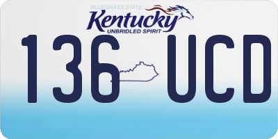 KY license plate 136UCD