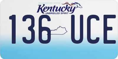 KY license plate 136UCE