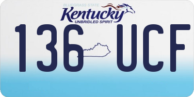 KY license plate 136UCF