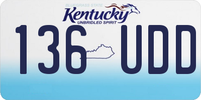 KY license plate 136UDD