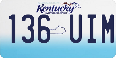 KY license plate 136UIM