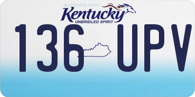 KY license plate 136UPV