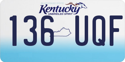 KY license plate 136UQF
