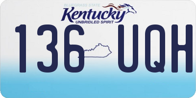 KY license plate 136UQH