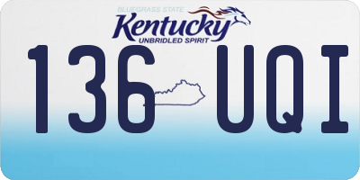 KY license plate 136UQI