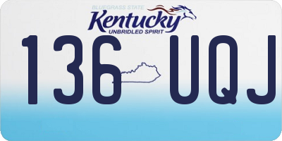 KY license plate 136UQJ