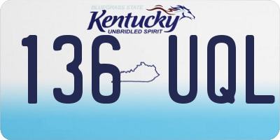KY license plate 136UQL