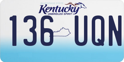 KY license plate 136UQN