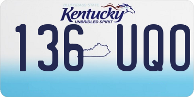 KY license plate 136UQO