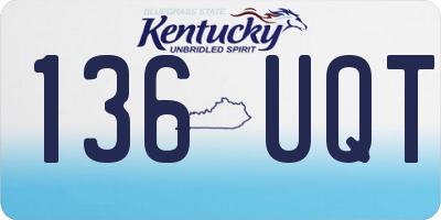 KY license plate 136UQT