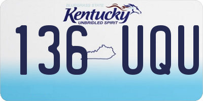 KY license plate 136UQU