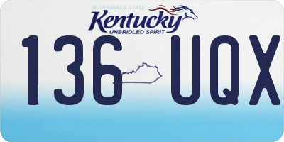 KY license plate 136UQX