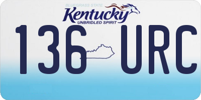 KY license plate 136URC