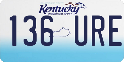 KY license plate 136URE