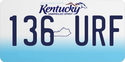 KY license plate 136URF