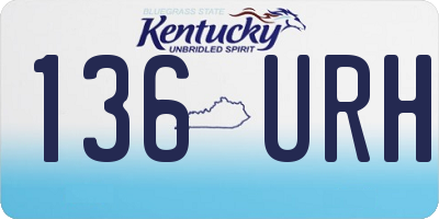 KY license plate 136URH