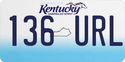 KY license plate 136URL