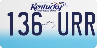 KY license plate 136URR