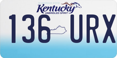 KY license plate 136URX