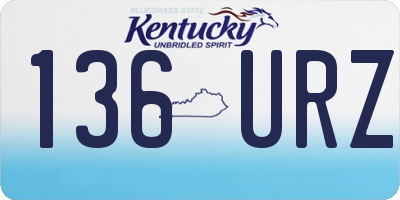 KY license plate 136URZ