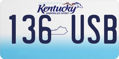 KY license plate 136USB