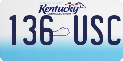 KY license plate 136USC
