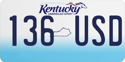 KY license plate 136USD