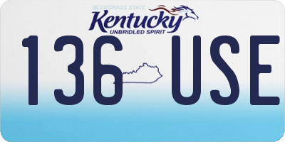 KY license plate 136USE