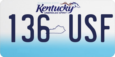 KY license plate 136USF
