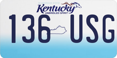 KY license plate 136USG